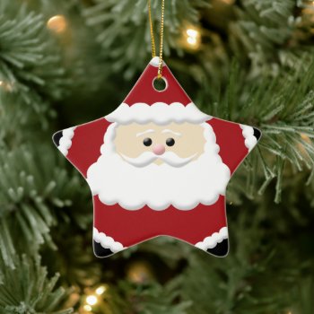 Cute Cartoon Santa Claus Ornament by MyGiftShop at Zazzle