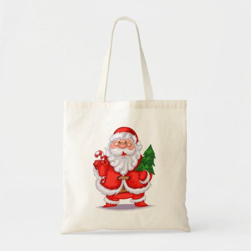Cute Cartoon Santa Claus Tote Bag