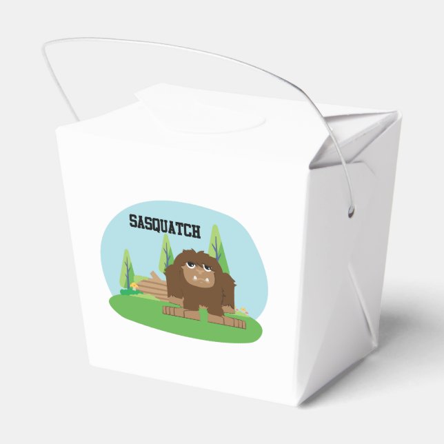 Cute Cartoon Sasquatch Favor Boxes (Back Side)
