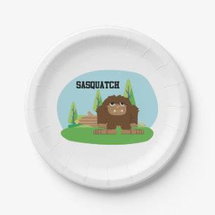 Cute Cartoon Sasquatch Paper Plates