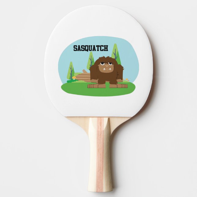 Cute Cartoon Sasquatch Ping-Pong Paddle (Front)