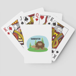 Cute Cartoon Sasquatch Poker Cards