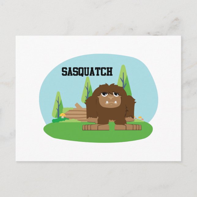 Cute Cartoon Sasquatch Postcard (Front)
