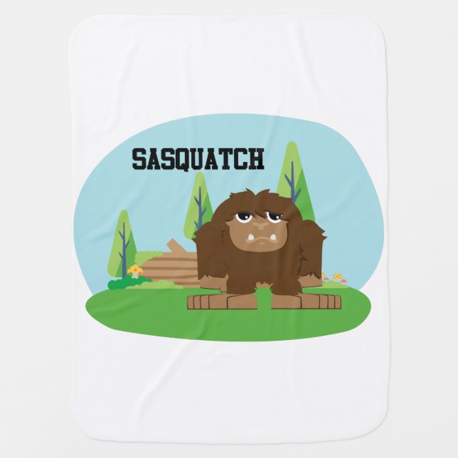 Cute Cartoon Sasquatch Receiving Blanket (Front)