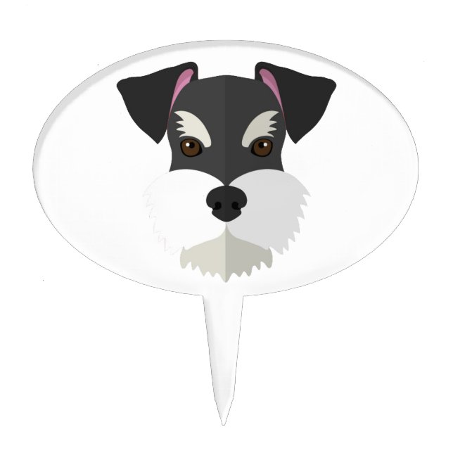 Cute Cartoon Schnauzer! Cake Topper (Front)
