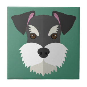 Cute Cartoon Schnauzer! Ceramic Tile