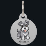 Cute Cartoon Schnauzer Personalize Pet ID Tag<br><div class="desc">Add your dog's name,  yours and a phone number,  in case he or she gets lost.</div>