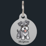 Cute Cartoon Schnauzer Personalize Pet ID Tag<br><div class="desc">Add your dog's name,  yours and a phone number,  in case he or she gets lost.</div>