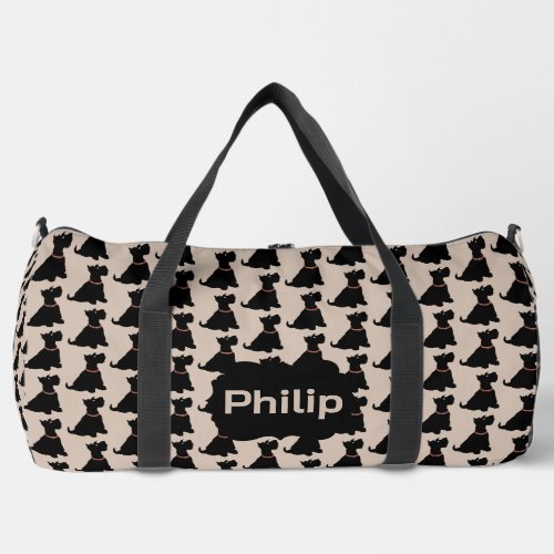 Cute Cartoon Scottish Terriers Duffle Bag