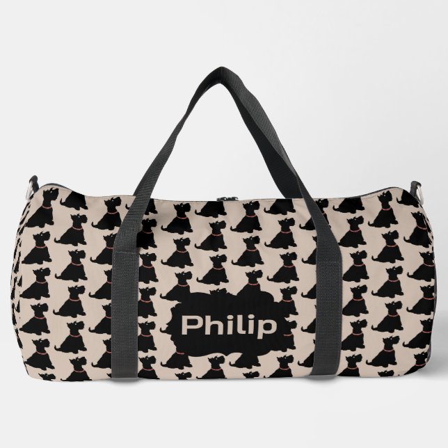 Cute Cartoon Scottish Terriers Duffle Bag (Front)