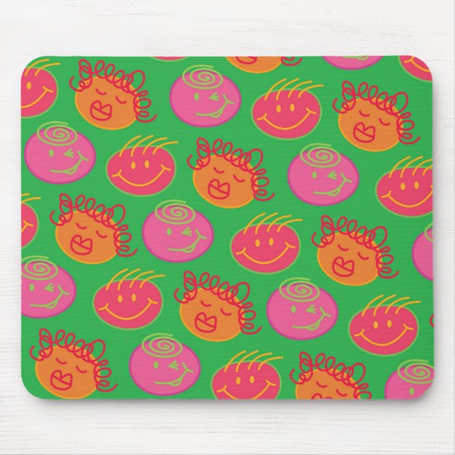Cute Cartoon Scribbles Fun Silly Bubblegum Heads Mouse Pad (Front)