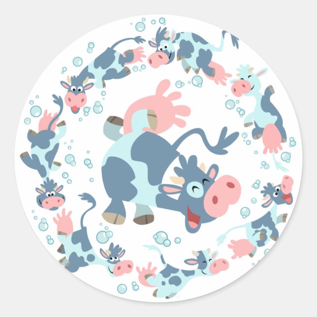 Cute Cartoon Sea Cows sticker (Front)