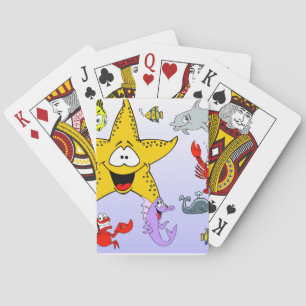 Cute Cartoon Sea Creatures Poker Cards