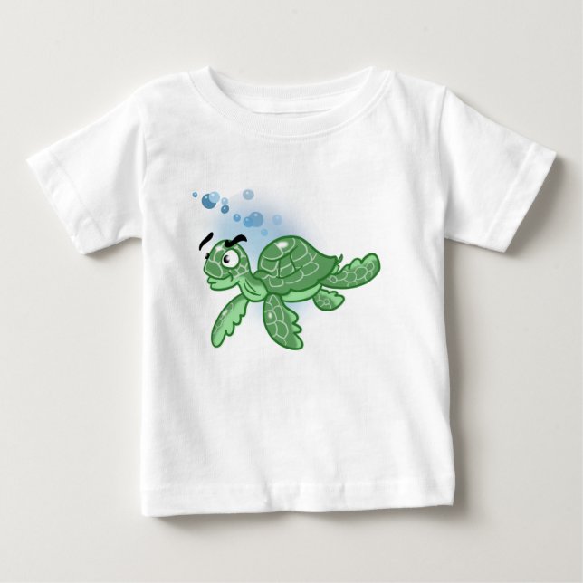 Cute Cartoon Sea Turtle Baby T-Shirt (Front)