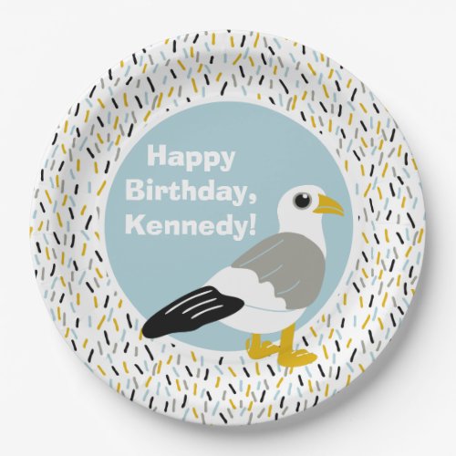 Cute Cartoon Seagull Personalized Paper Plates