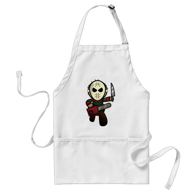 Cute Cartoon Serial Killer Adult Apron (Front)