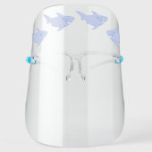 Cute Cartoon Sharks Ocean Animals Face Shield (Front)