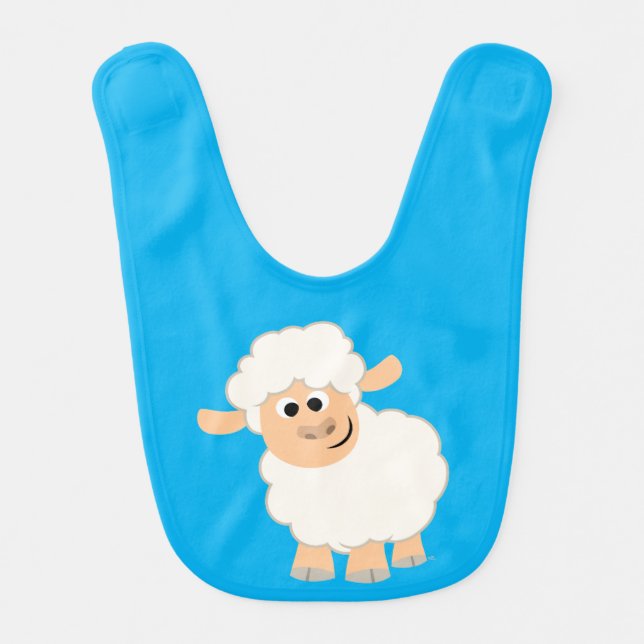 Cute Cartoon Sheep Baby Bib (Front)