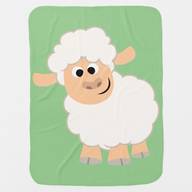 Cute Cartoon Sheep Baby Blanket (Front)