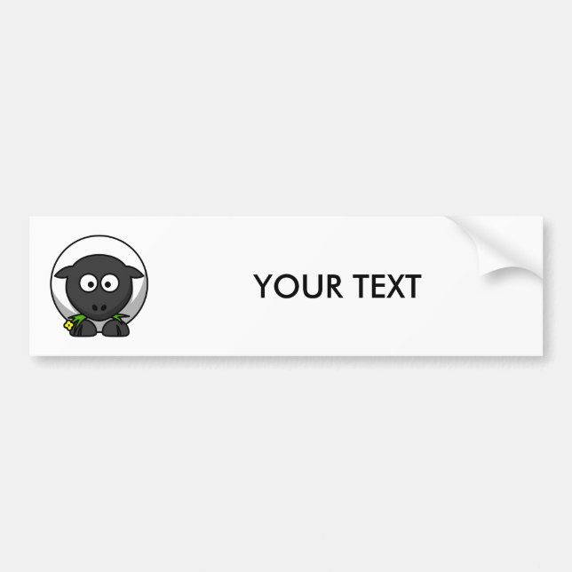 Cute Cartoon Sheep Bumper Sticker (Front)
