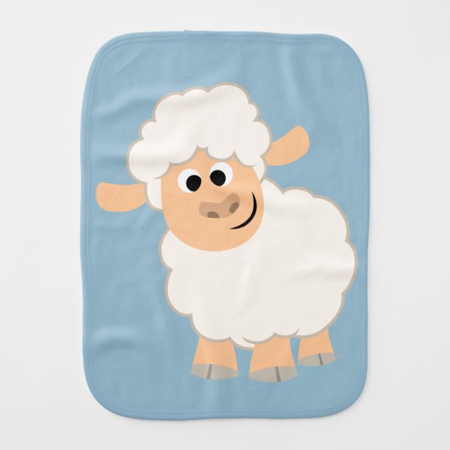 Cute Cartoon Sheep Burp Cloth (Front)