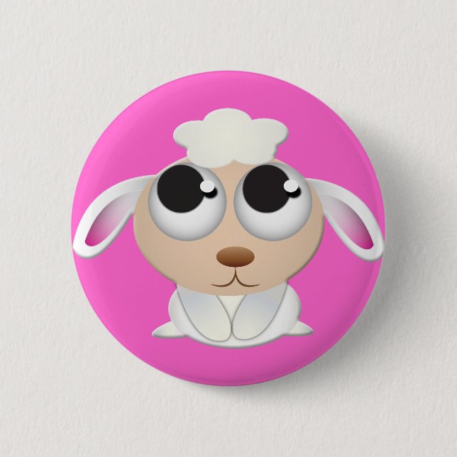 Cute Cartoon Sheep Button (Front)