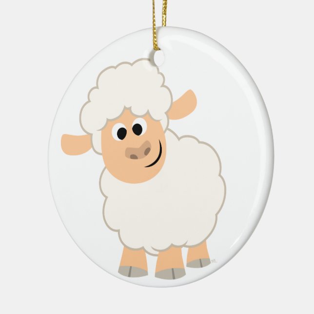 Cute Cartoon Sheep Ceramic Ornament (Left)