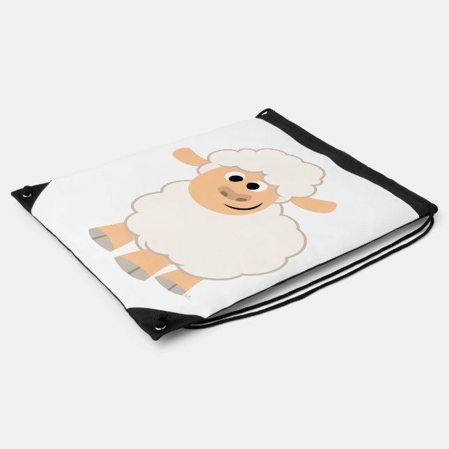 Cute Cartoon Sheep Drawstring Backpack (Side)