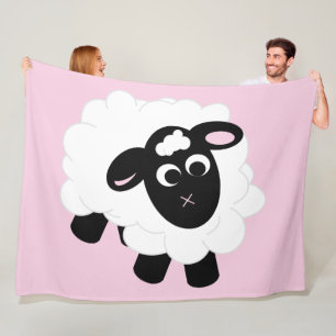 Cute Cartoon Sheep Fleece Blanket