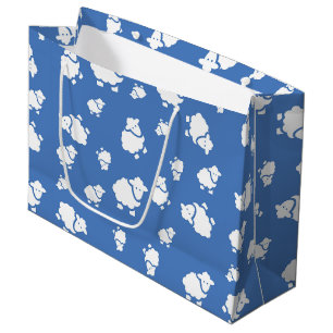 Cute Cartoon Sheep Gift Bag – Blue Animal Pattern