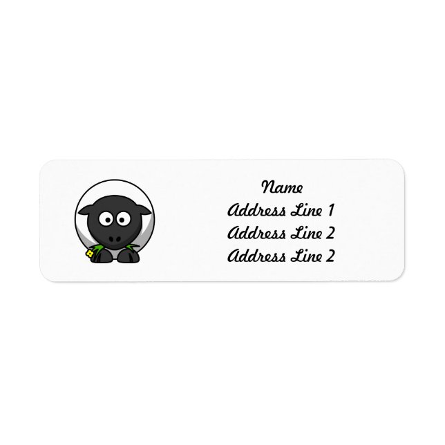 Cute Cartoon Sheep Label (Front)