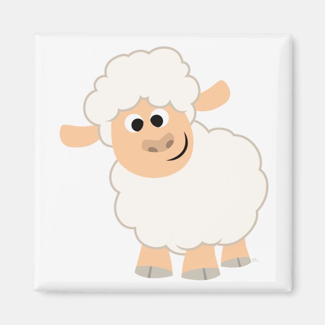 Cute Cartoon Sheep Magnet (Front)