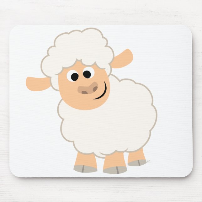 Cute Cartoon Sheep Mousepad (Front)