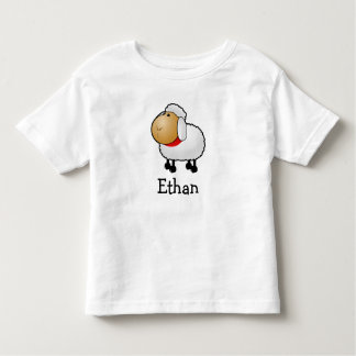Cute cartoon sheep personalized with childs name toddler t-shirt