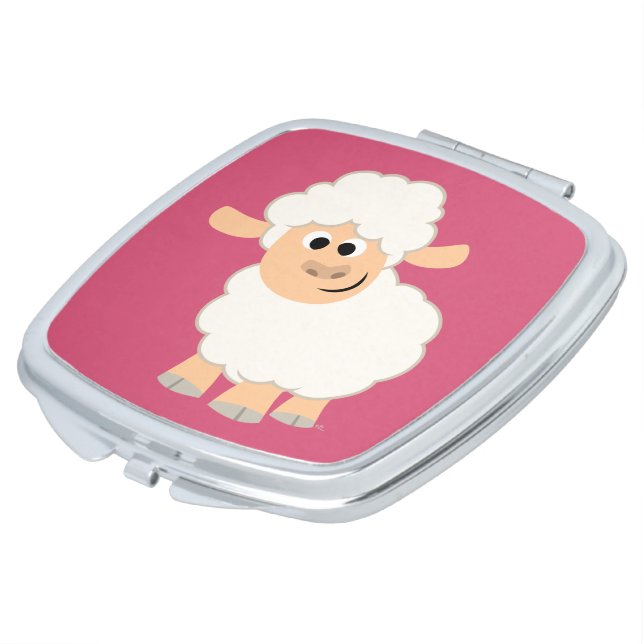 Cute Cartoon Sheep Pocket Mirror For Makeup (Turned)