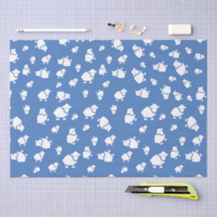 Cute Cartoon Sheep Tissue Paper – Blue Background