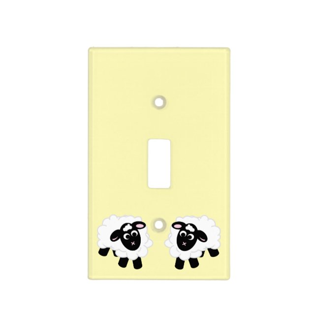 Cute Cartoon Sheep Yellow Light Switch Cover (Front)