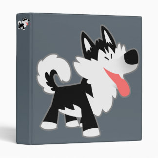 Cute Cartoon Siberian Husky Binder