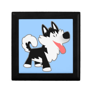 Cute Cartoon Siberian Husky Gift Box