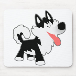 Cute Cartoon Siberian Husky Mousepad