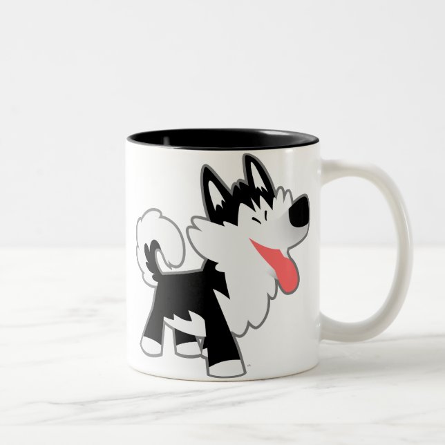 Cute Cartoon Siberian Husky Mug (Right)