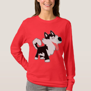 Cute Cartoon Siberian Husky Women T-Shirt