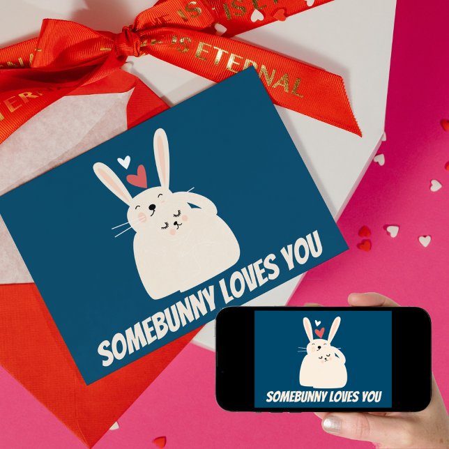 Cute Cartoon Silly Bunny Pun Valentine Card (Creator Uploaded)