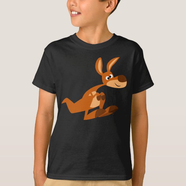 Cute Cartoon Silly Kangaroo Children T-Shirt (Front)