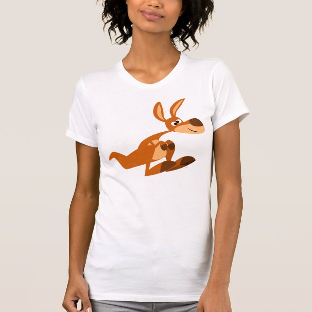 Cute Cartoon Silly Kangaroo Women T-Shirt (Front)