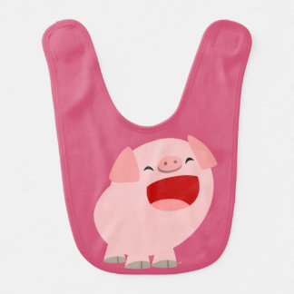 Cute Cartoon Singing Pig Baby Bib