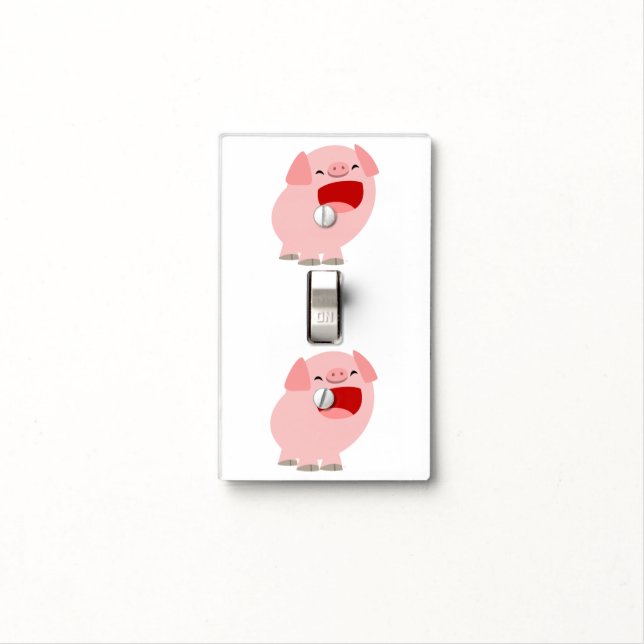 Cute Cartoon Singing Pig Light Switch Cover (In Situ)