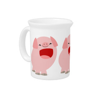 Cute Cartoon Singing Pig Pitcher