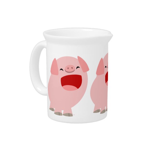 Cute Cartoon Singing Pig Pitcher (Left)