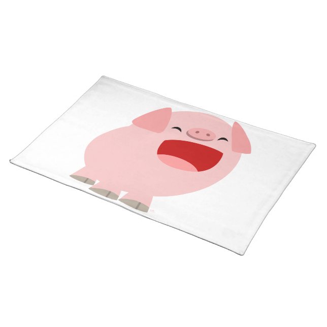 Cute Cartoon Singing Pig Placemat (On Table)